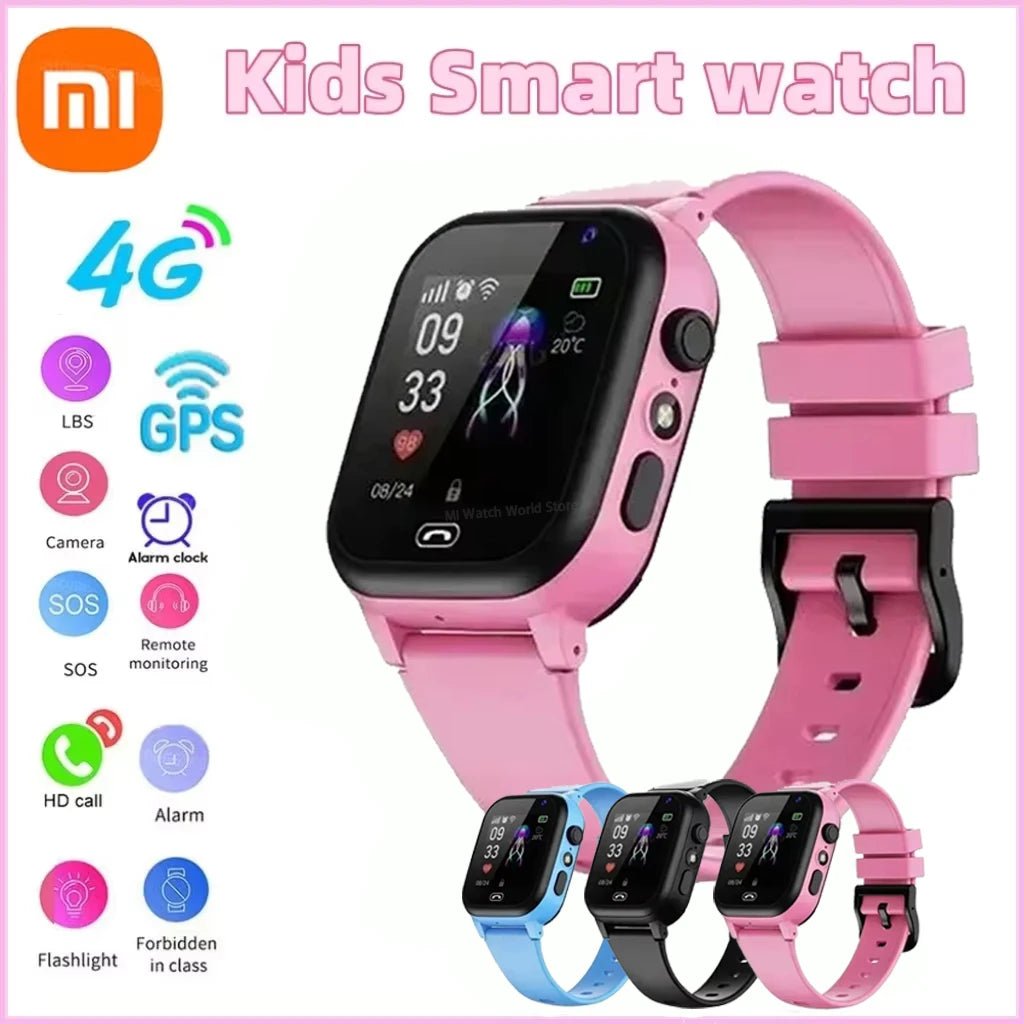 Xiaomi Kids 4G Smart Watch SOS GPS Location Video Call Sim Card Child SmartWatch Camera Waterproof Watch For Boys Girls Present - Tiny Treasure Boutik