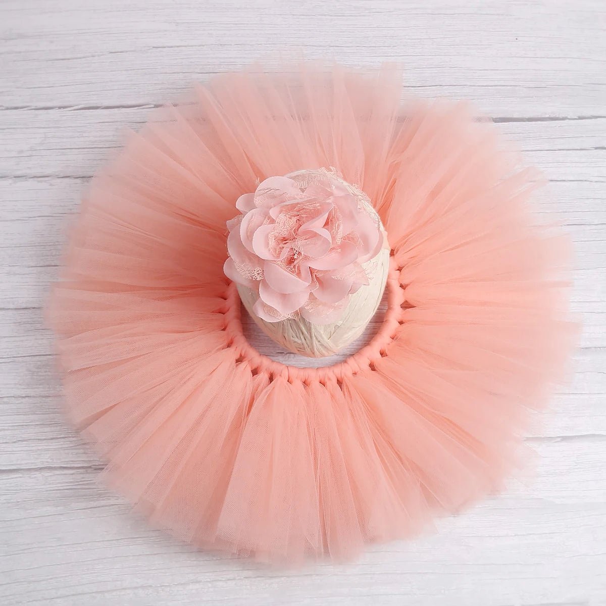 Ylsteed Newborn Photography Outfits Girl Handmade Infant Tutu Skirt with Flower Headband Princess Clothes Baby Girl Photo Props - Tiny Treasure Boutik